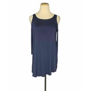 Jolie Blue Cold Shoulder Tunic Top Size Small